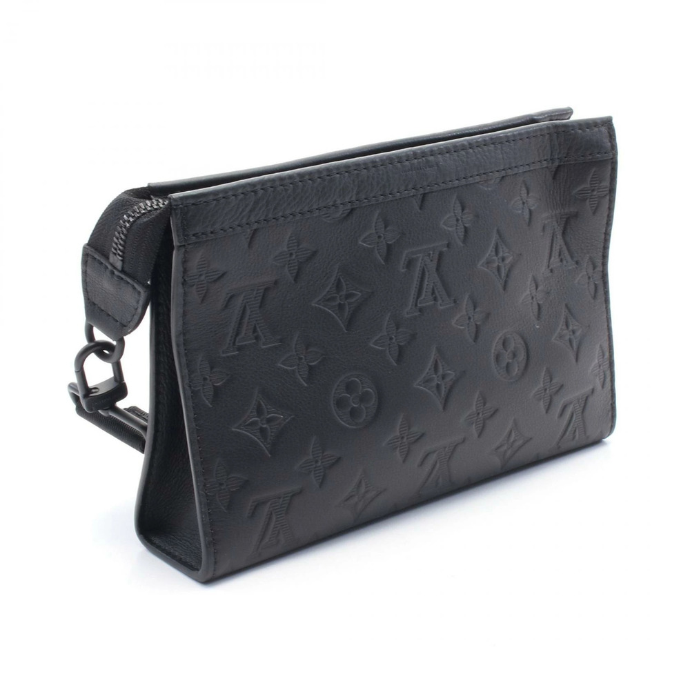 Louis Vuitton Gaston Wearable Wallet Shoulder Bag Leather Monogram Shadow Black